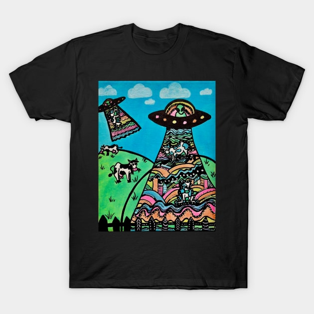Trippy alien abduction T-Shirt by Valcor’s Merch